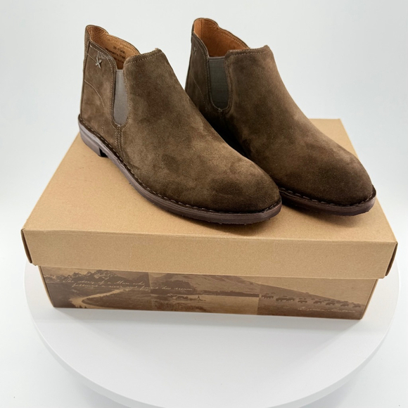 NWT Trask Suede Ankle Boots Olive/ Brown Shade Size 7.5 - Picture 2 of 13